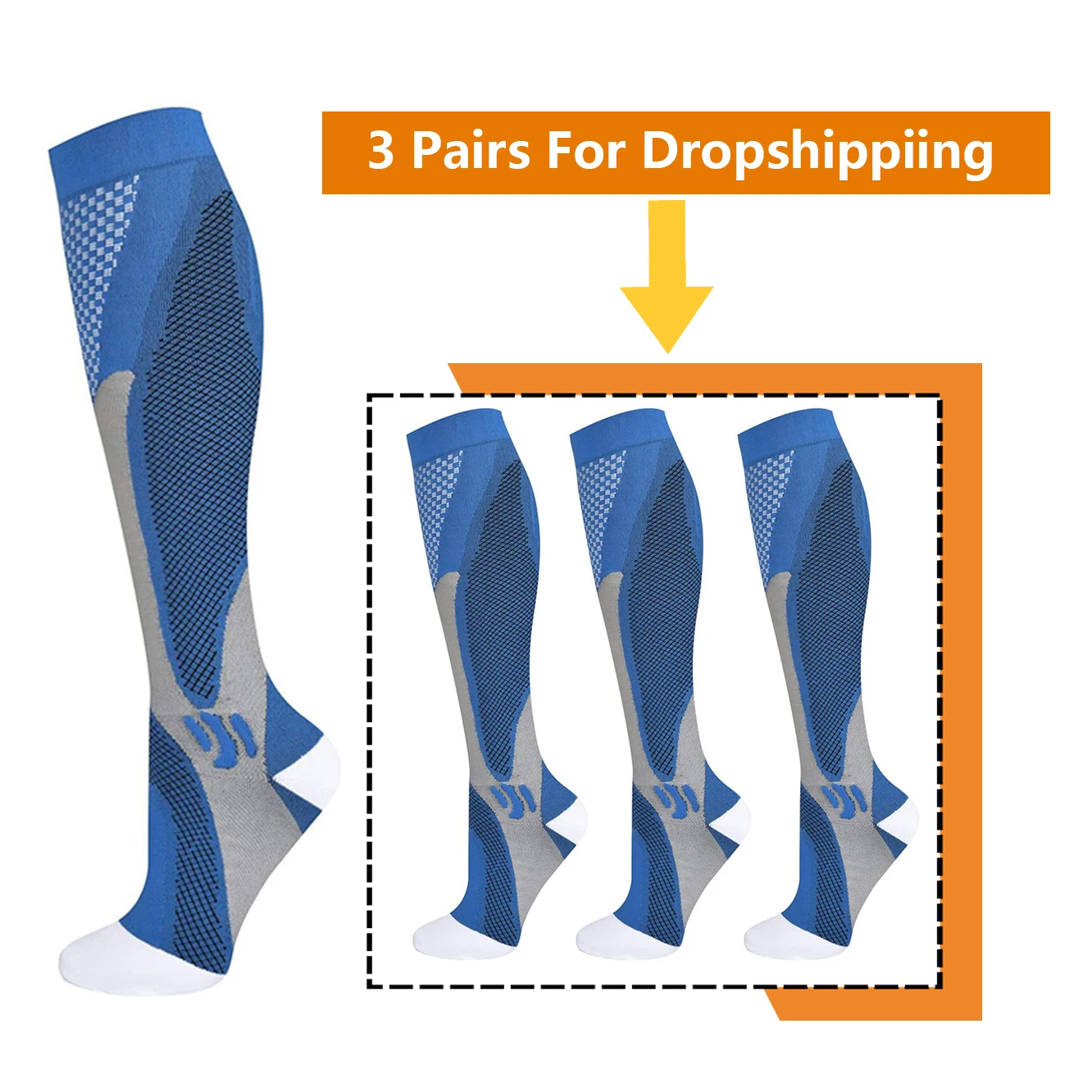 20-30 mmHg Compression Socks – 3 Pairs, Graduated Athletic & Nursing - view 11
