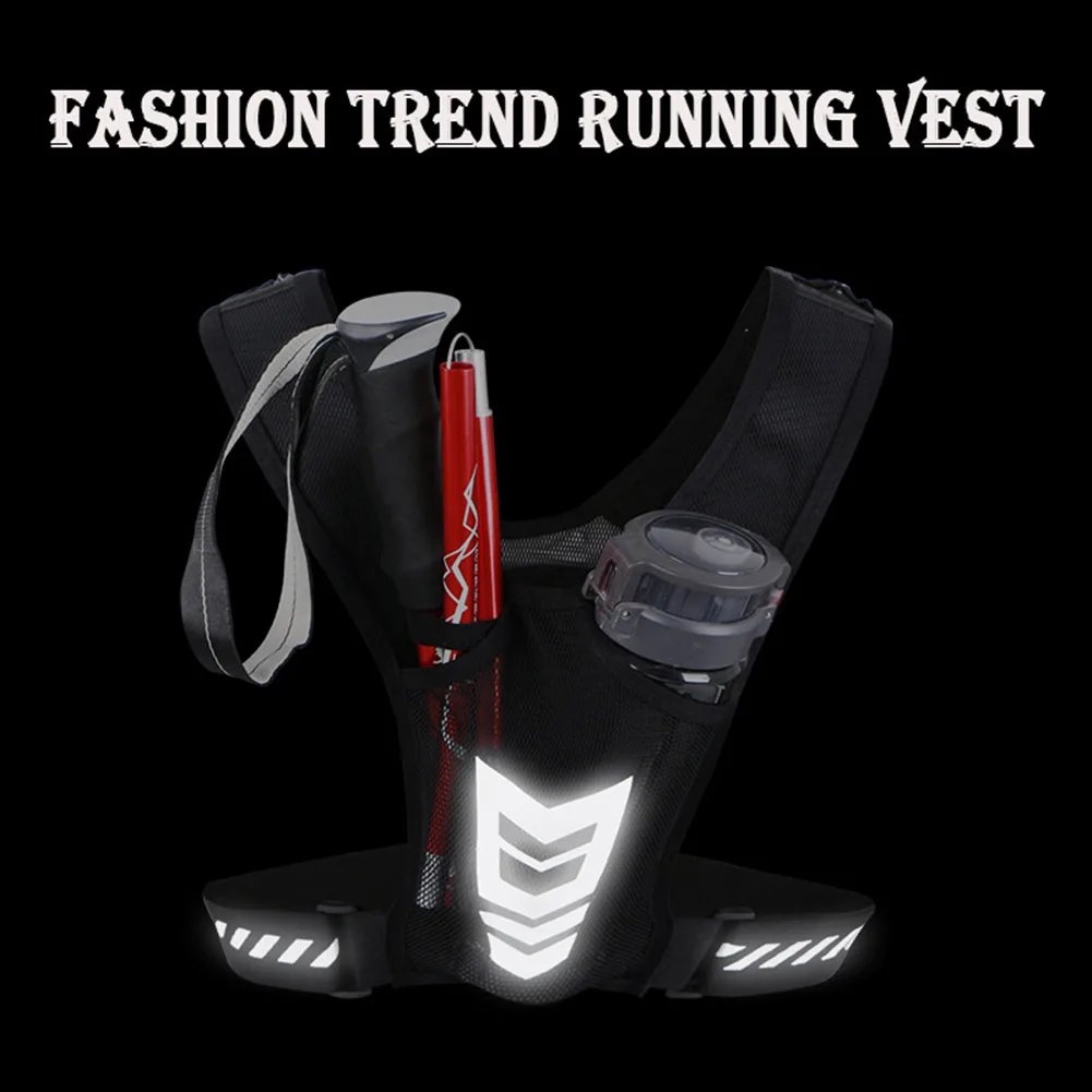 Reflective Running Vest with Phone Holder – Breathable Mesh Chest Bag for Night Runs - size and dimensions