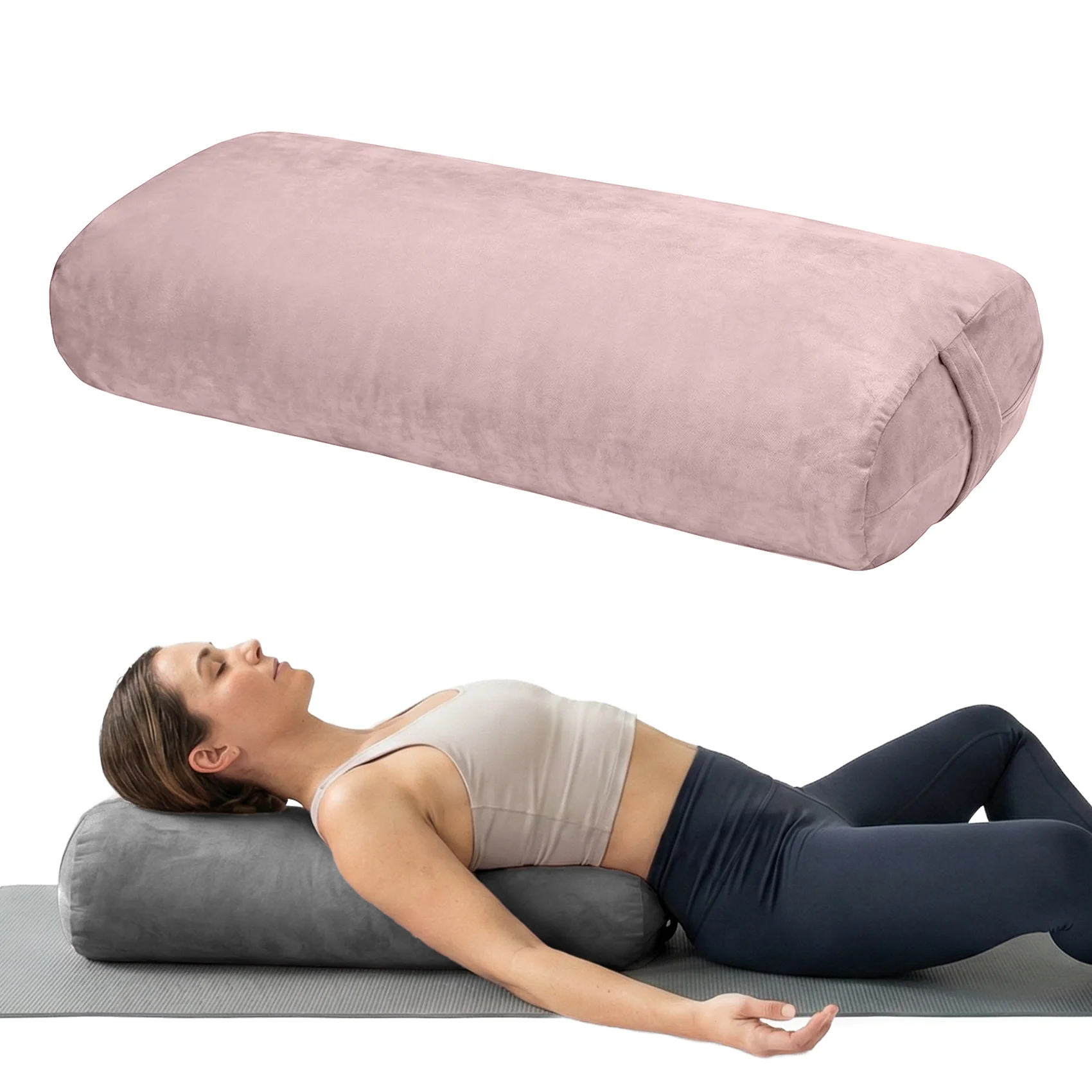 Round Yoga Bolster Pillow - Firm Support Cushion for Restorative Yoga