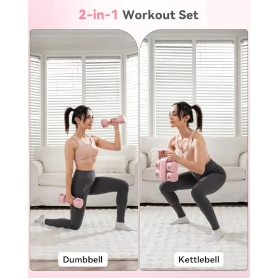 Adjustable Dumbbell & Kettlebell Set – Home Gym Weights for Women - close-up detail