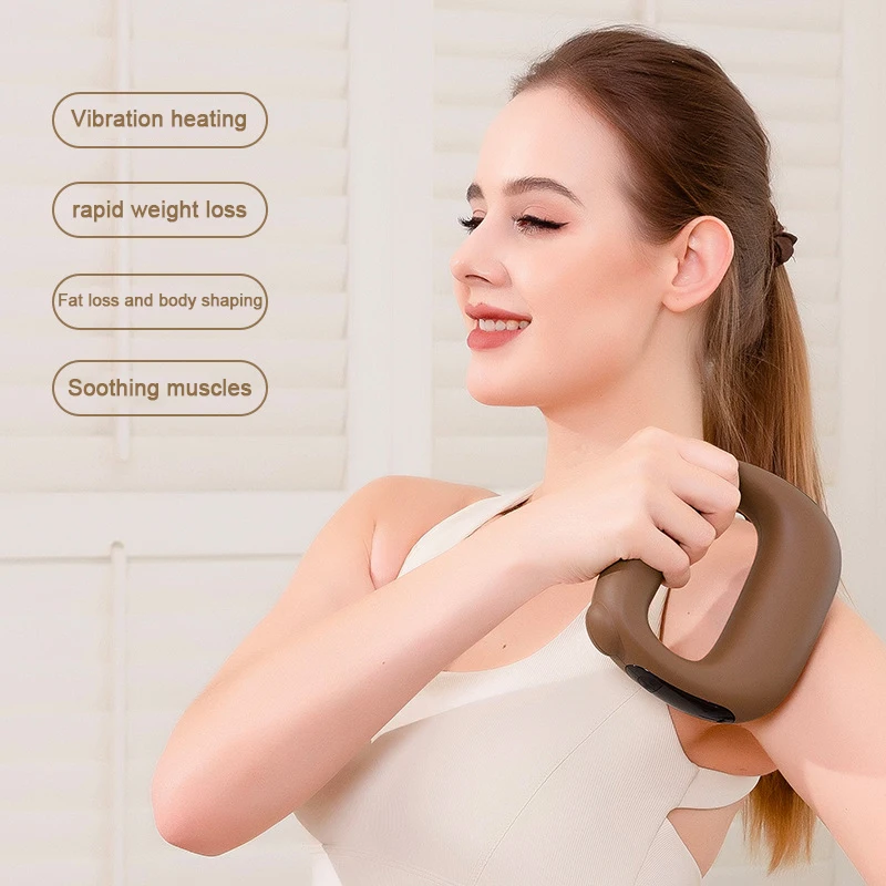 Vibrating Massage Ring with Heat & EMS – Handheld Neck & Shoulder Massager - alternate view