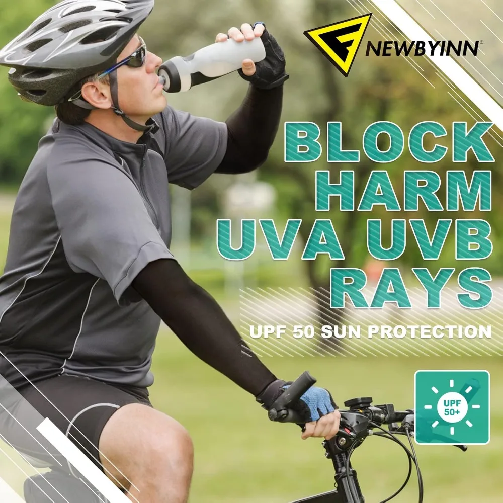 UV Sun Protection Arm Sleeves Cooling Compression Covers for Tattoo Size - in use