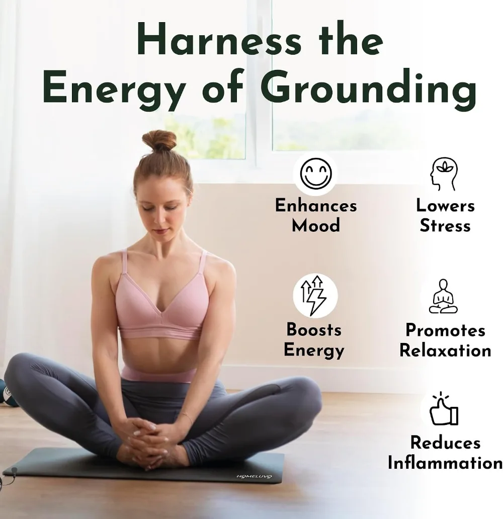Grounding Mat 16" x 27" – Conductive Earthing Pad for Desk, Bed, Yoga & Feet - in use