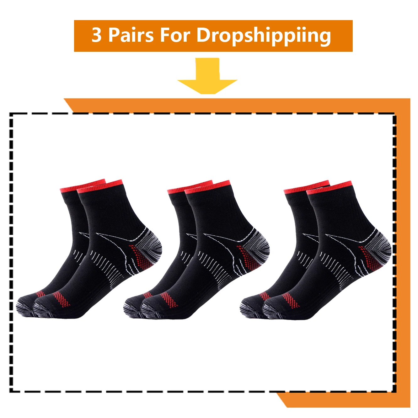 20-30 mmHg Compression Socks – 3 Pairs, Graduated Athletic & Nursing - color options