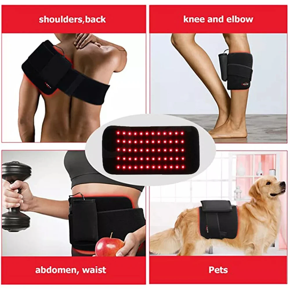 Infrared Light Therapy Pad – Portable Heat Wrap for Back, Knee, Hands & Feet - in use