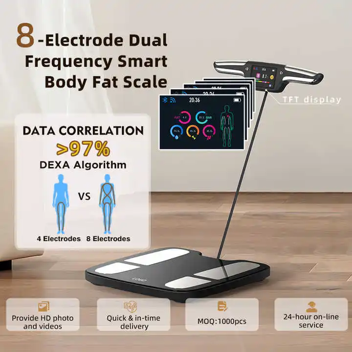 Smart Scale 8-Electrode Total Body Composition Analyzer with Hand Foot Electrodes - alternate view