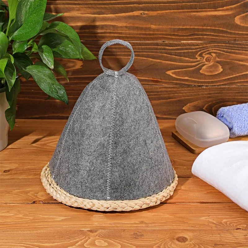 Sauna Hats Thicken Wool Felt Shower Cap Hair Turban Quickly Towel - color options