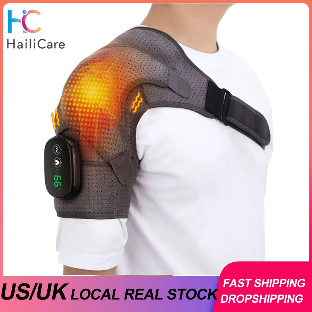 Electric Shoulder Massager with Heat – Vibration Heated Shoulder Wrap