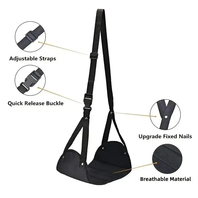 Adjustable Foot Hammock – Under-Desk Footrest for Office, Travel & Flights - close-up detail