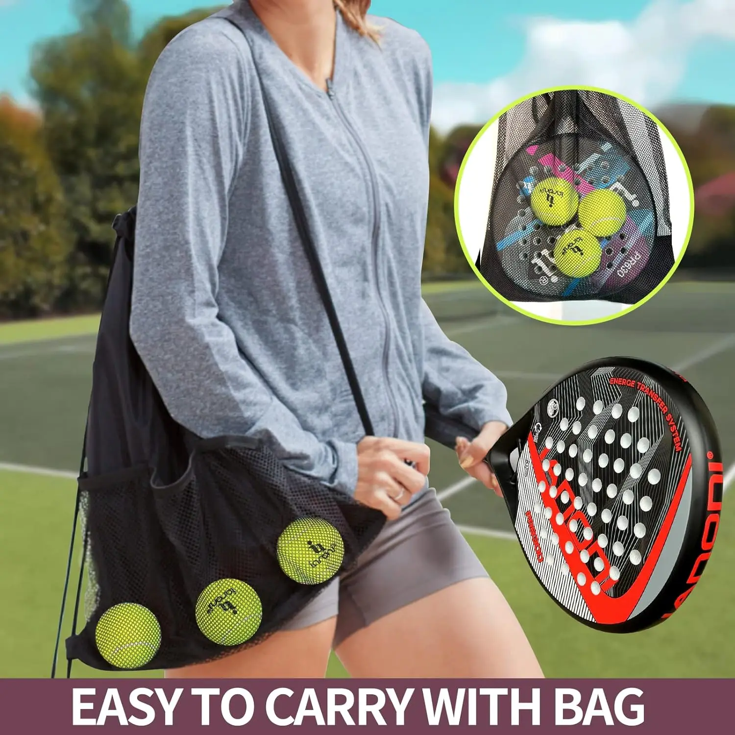 Carbon Fibre Padel Racket – Lightweight Padel Racquet - color options