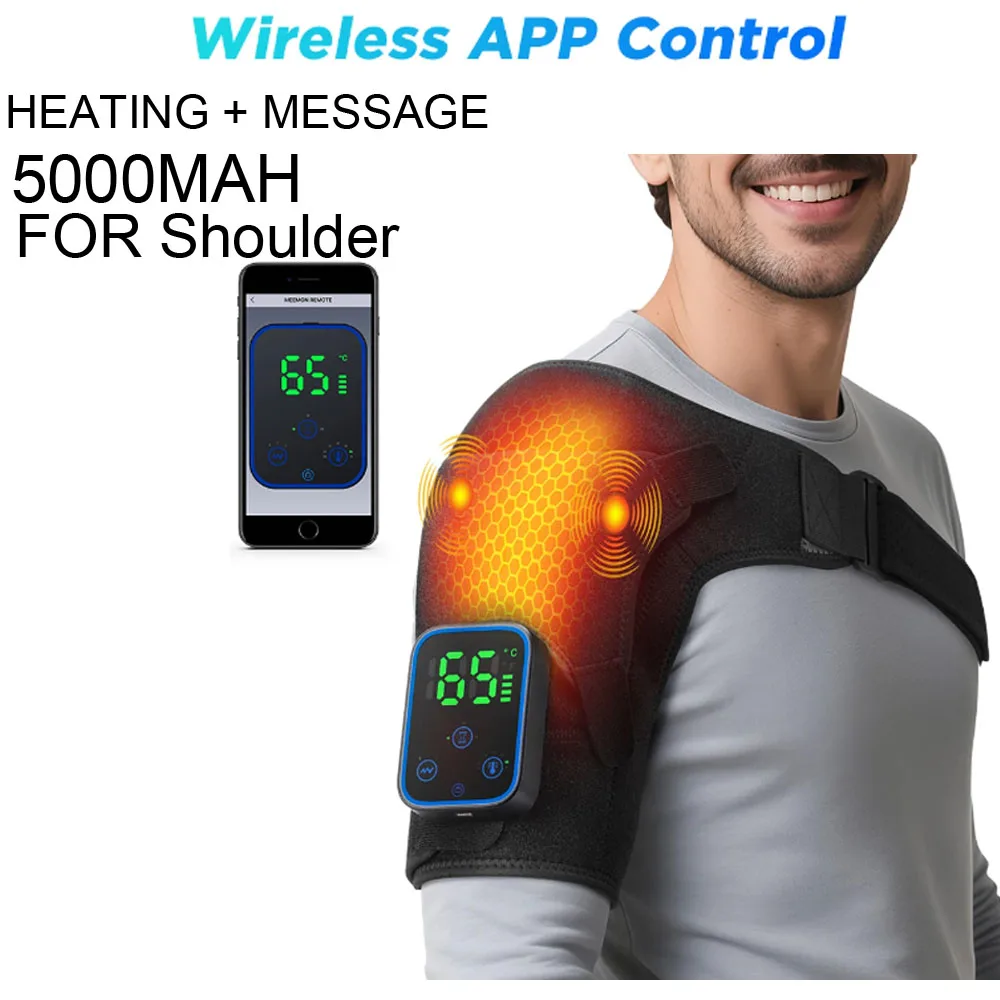 Electric Shoulder Massager with Heat – Vibration Heated Shoulder Wrap - side view