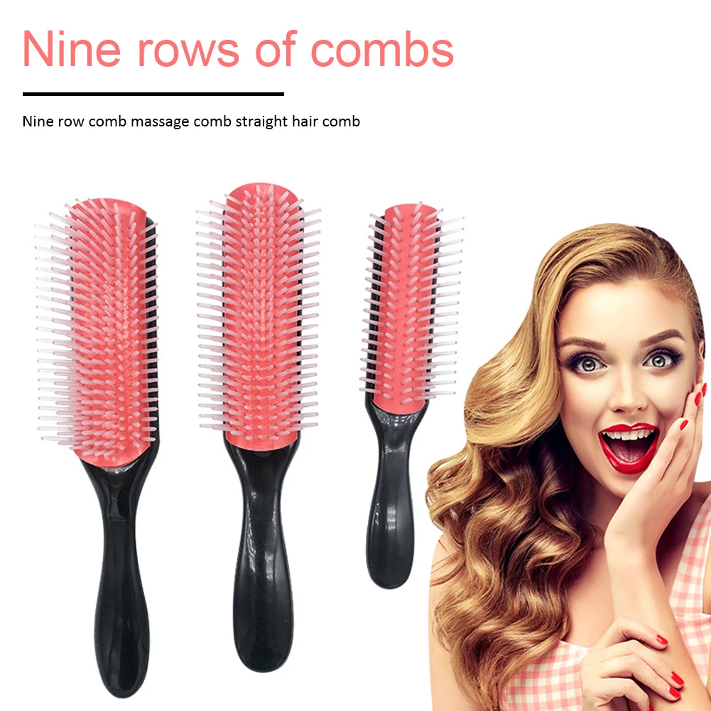 9-Row Detangling Hair Brush – Scalp Massager for Wet, Curly & Straight Hair - alternate view
