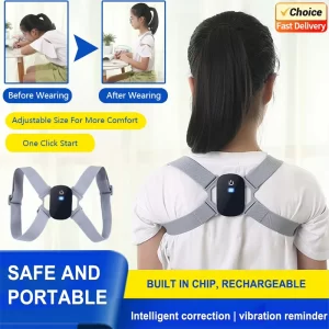 Smart Posture Corrector – Vibrating Back Brace with Rechargeable Reminder