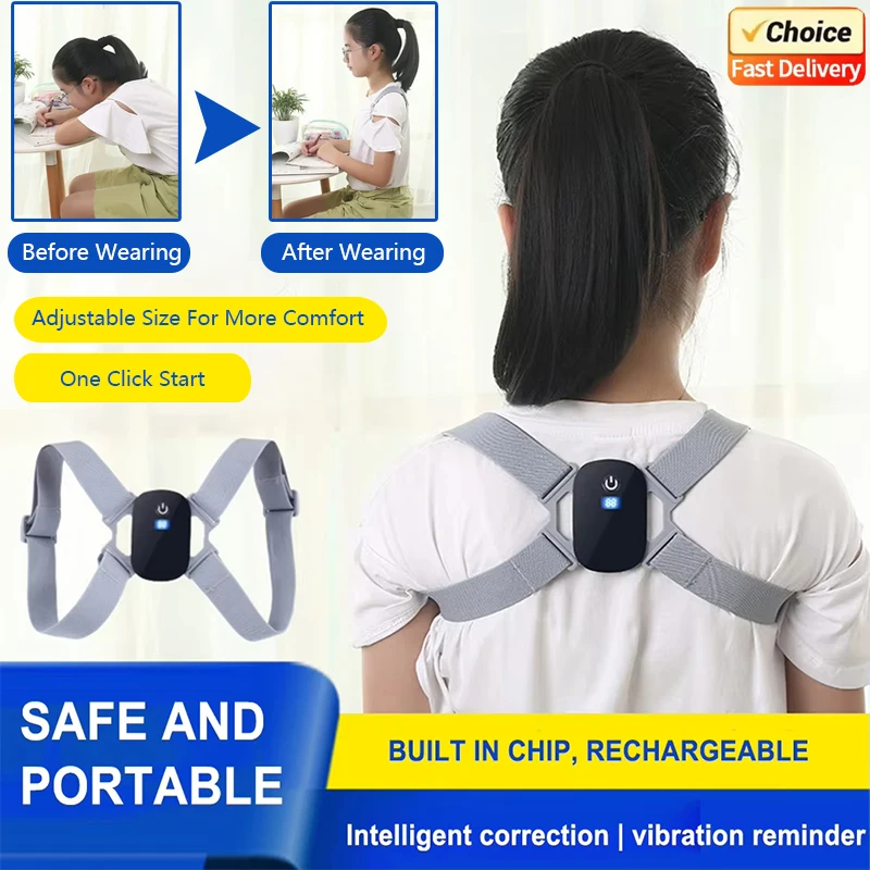 Smart Posture Corrector – Vibrating Back Brace with Rechargeable Reminder