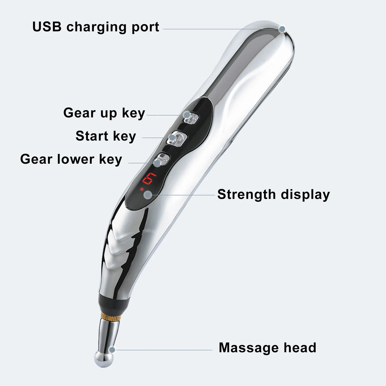 Electric Pulse Massage Pen – TENS Acupressure Point Pain Relief Device - in use