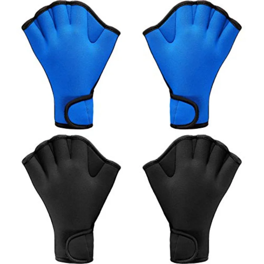 Webbed Aquatic Training Gloves 2 Pairs – Neoprene Water Resistance Mitts