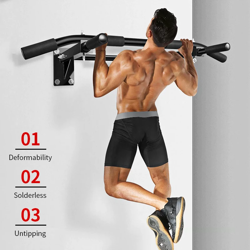 Wall-Mounted Pull-Up Bar-Drill Installation Home Gym Equipment for Indoor Fitness Chin-Up - close-up detail