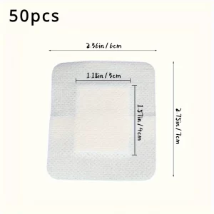 Adhesive Wound Dressings 50-Pack – 6x7cm Non-Woven Bandages
