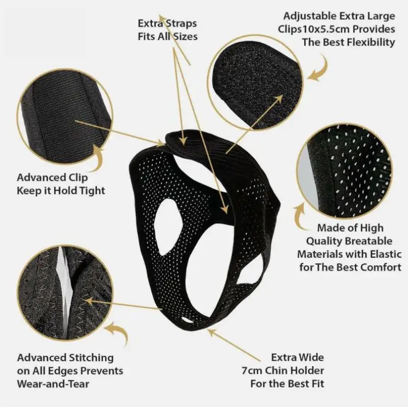 Anti-Snoring Chin Strap – Adjustable Jaw Support for Mouth Snorers - close-up detail