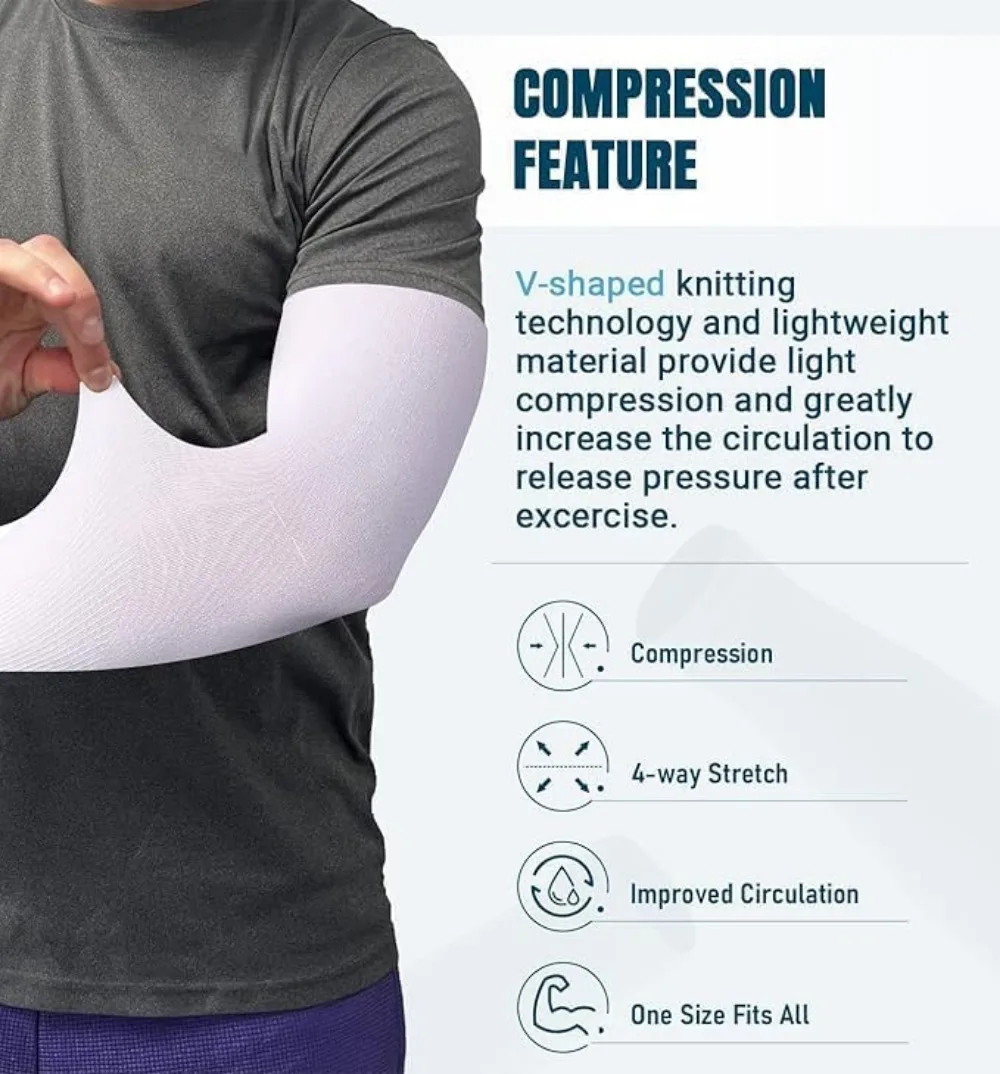 Cooling Compression Arm Sleeves – Ice Silk, UV Protection & Tattoo Cover - alternate view