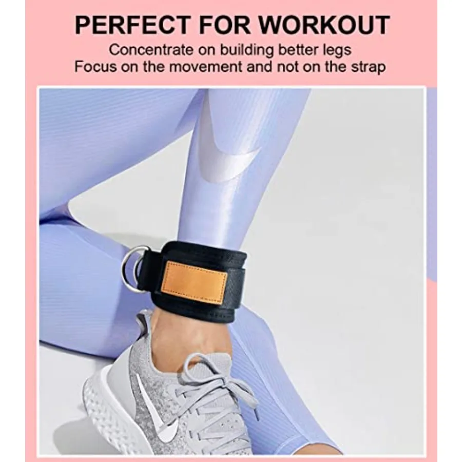 Ankle Straps for Cable Machine – Padded Cuffs for Glute Kickbacks (Pair) - close-up detail