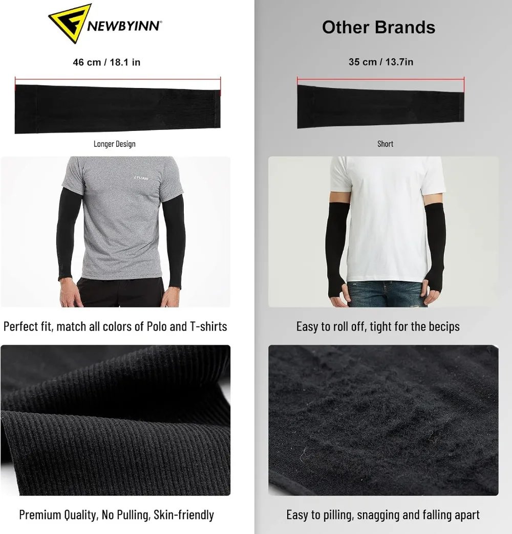 UV Sun Protection Arm Sleeves Cooling Compression Covers for Tattoo Size - color options