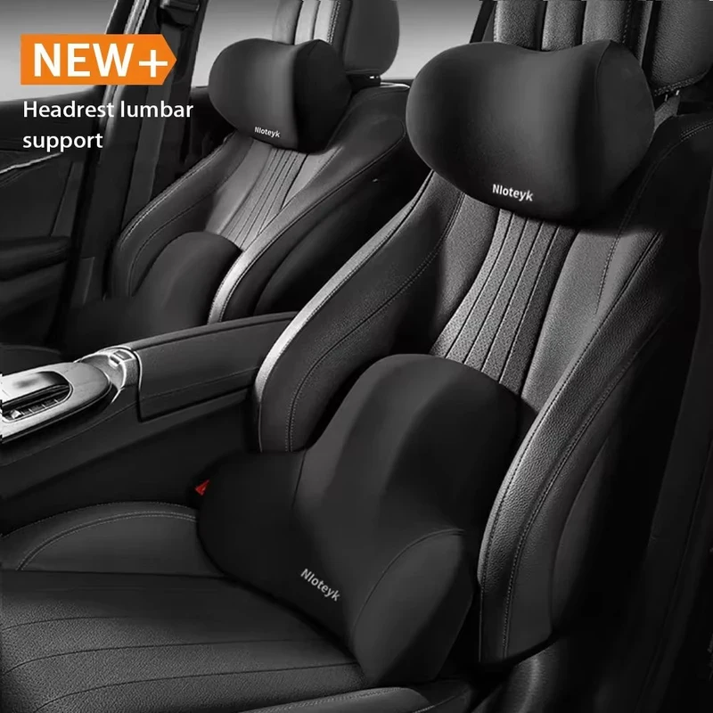 Memory Foam Car Neck Pillow & Lumbar Support – Driving Posture Cushion - color options