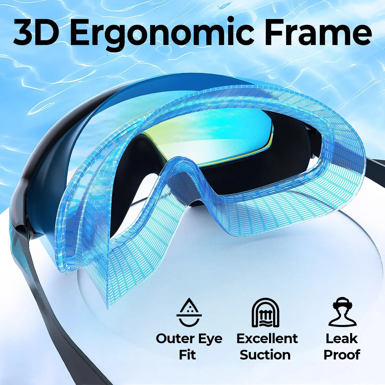 2 Pack Anti Fog Swimming Goggles for Men Women Polarized Clear - color options