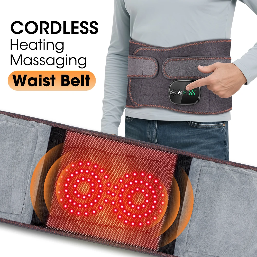 Heated Vibration Lumbar Belt – Back Massage & Waist Support Brace - close-up detail