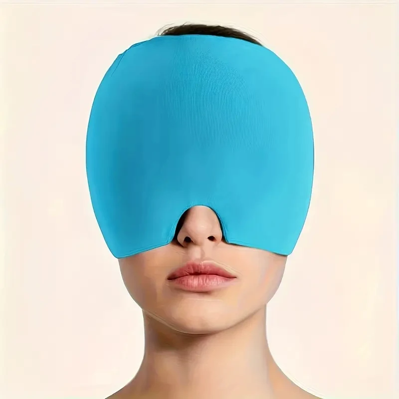Cooling Migraine Relief Cap – Gel Cold Therapy Head Wrap & Eye Mask - detail view