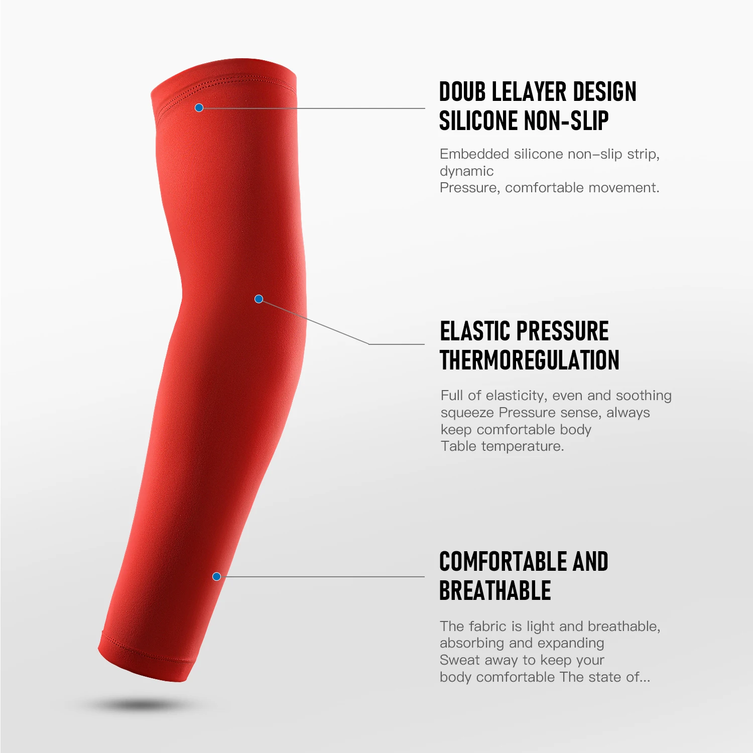 Elbow Compression Sleeve – Breathable Support for Cycling, Running & Basketball - close-up detail
