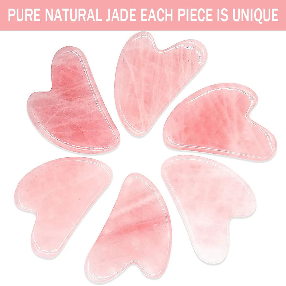 Rose Quartz Gua Sha Board – Heart-Shaped Facial Scraping Tool - alternate view