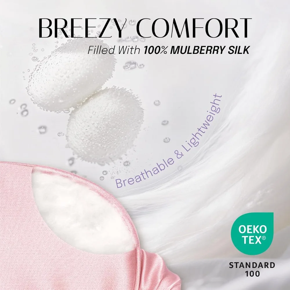 Mulberry Silk Sleep Mask - Blackout Eye Mask for Travel & Deep Sleep - close-up detail