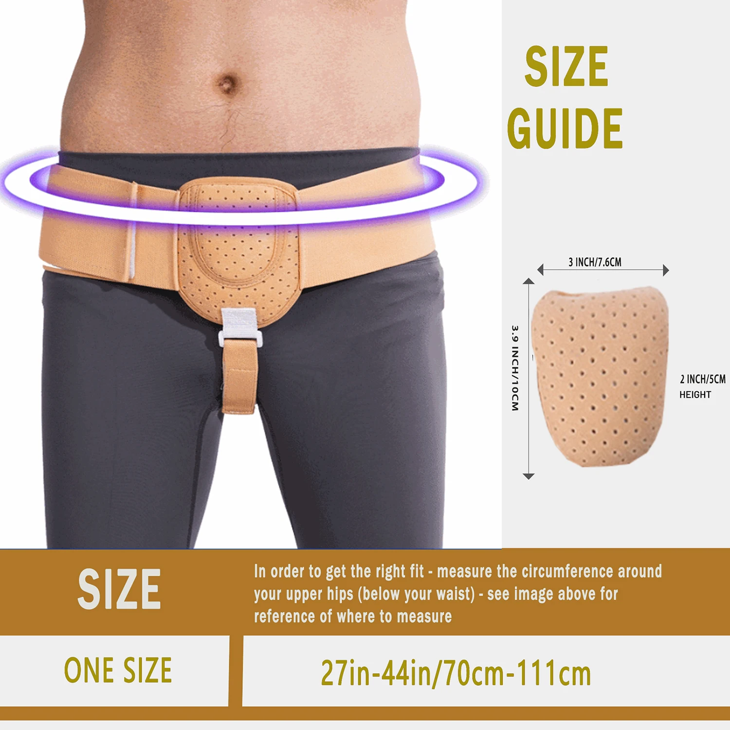 Inguinal Hernia Belt – Adjustable Truss Support for Sports Hernia - alternate view