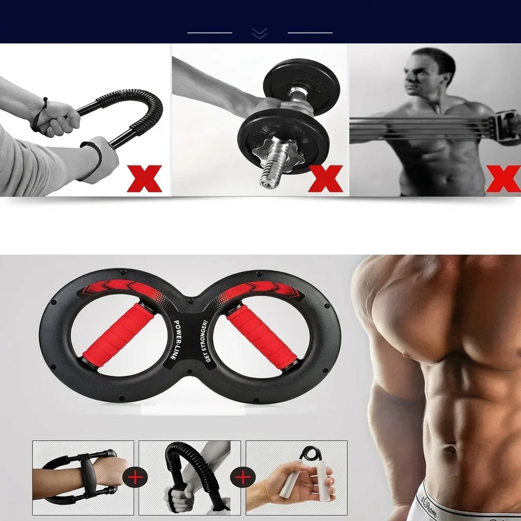 Figure-8 Arm Strength Trainer – Wrist, Forearm & Chest Isometric Exerciser - packaging