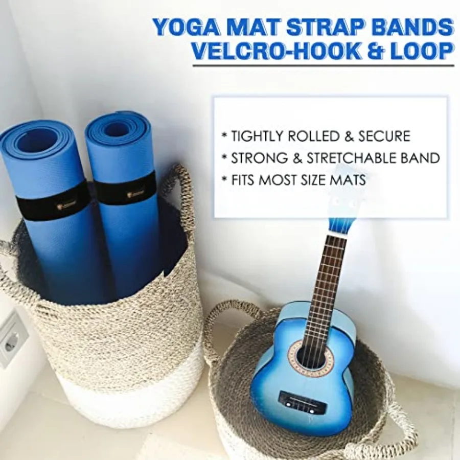 Heavy Duty Yoga Mat Strap – Adjustable Bungee Carrier & Sling, 20" x 2" - size and dimensions