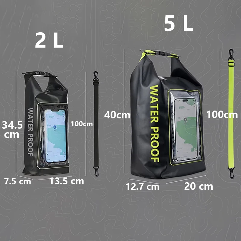 Waterproof Marine Dry Bag 2L / 5L – Roll-Top PVC Bag for Kayaking, Surf & Beach - alternate view