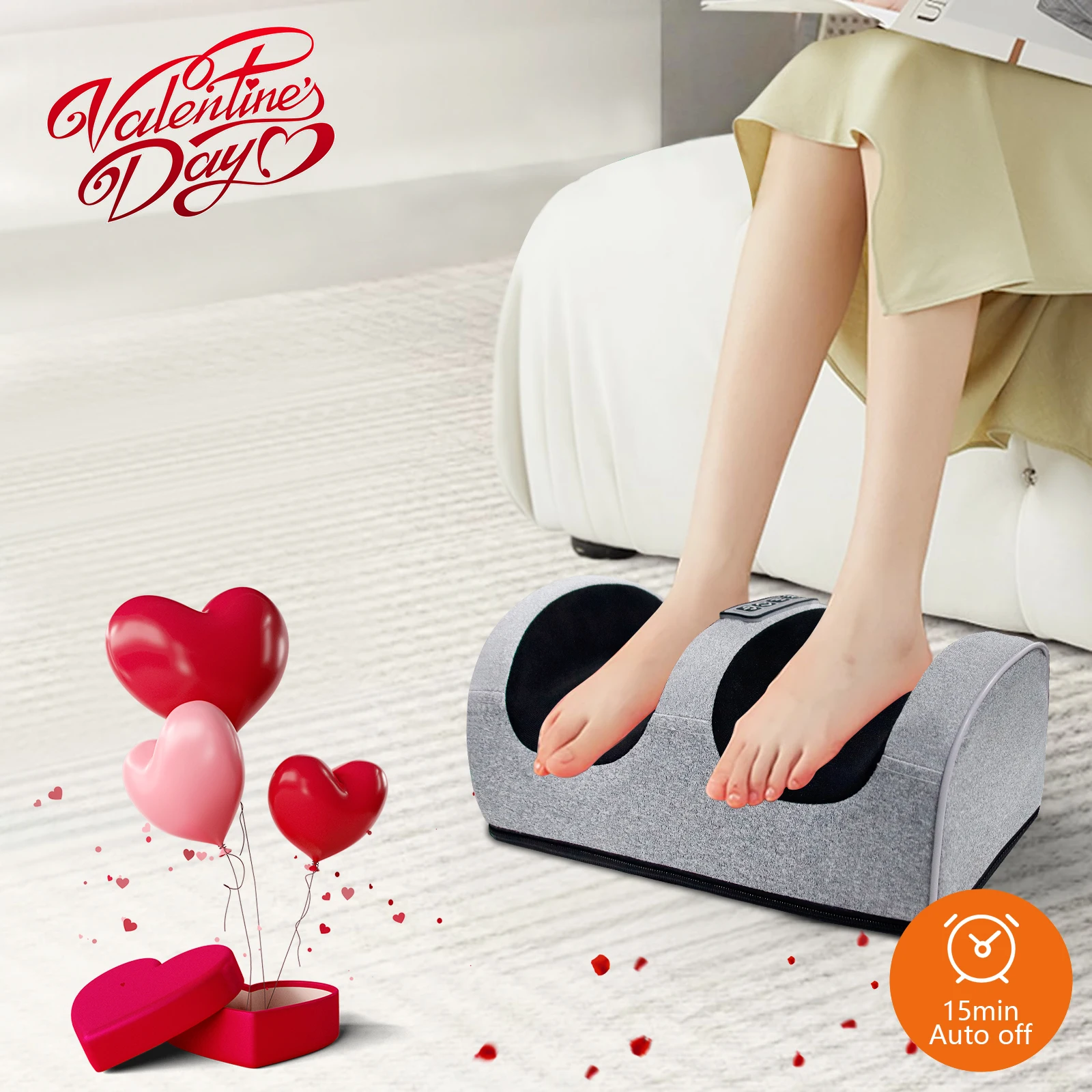 Electric Foot & Leg Massager – Kneading Massage Machine with Heat - in use