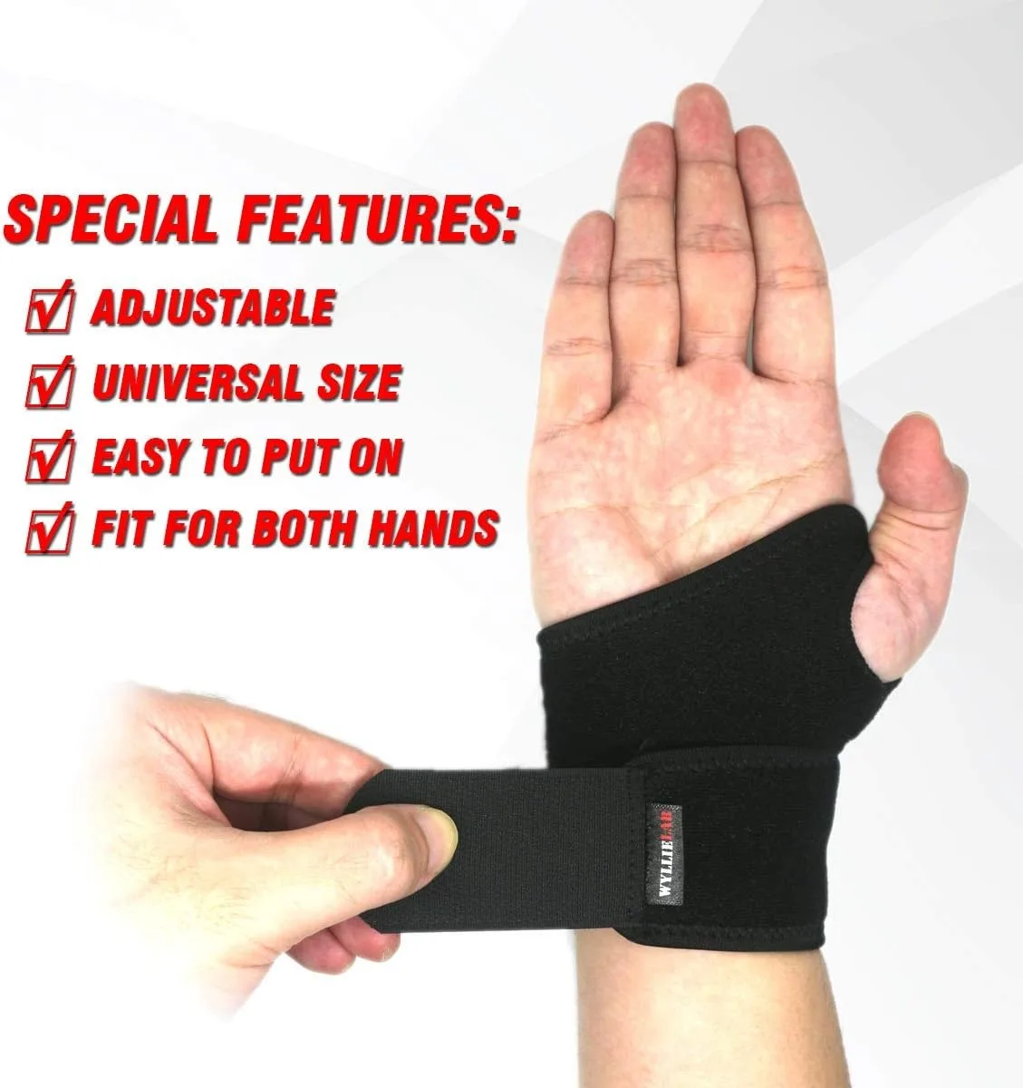Adjustable Wrist Support Brace – Everyday Wrist Stabiliser - close-up detail