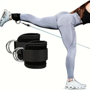 Adjustable Ankle Cuffs – Cable Machine Straps for Glute & Thigh Training
