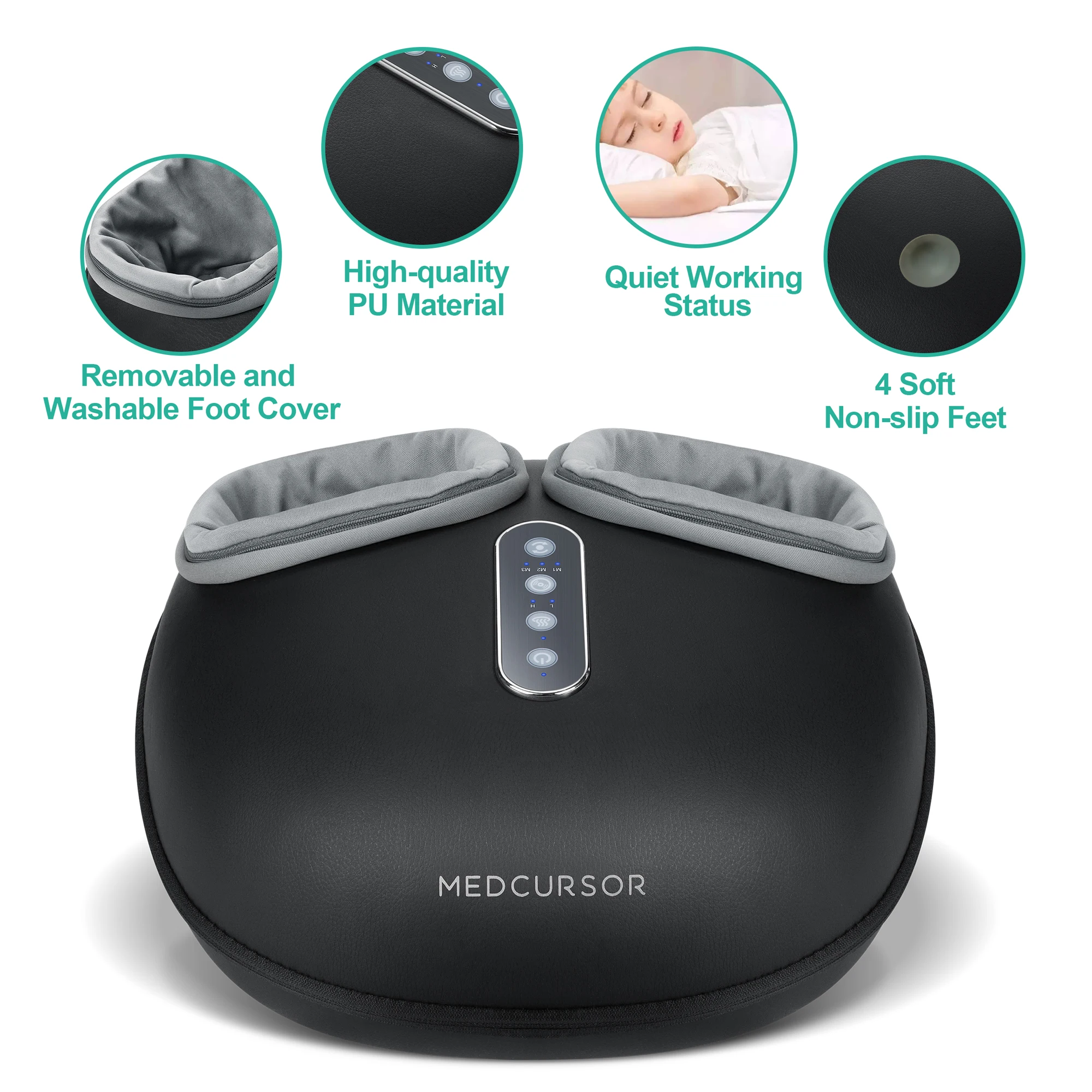 Shiatsu Foot Massager with Heat – Kneading Roller Machine for Tired & Aching Feet - size and dimensions