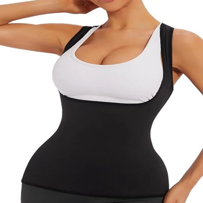 Sauna Suit Tank Top – Women’s Sweat Vest & Compression Workout Top - in use