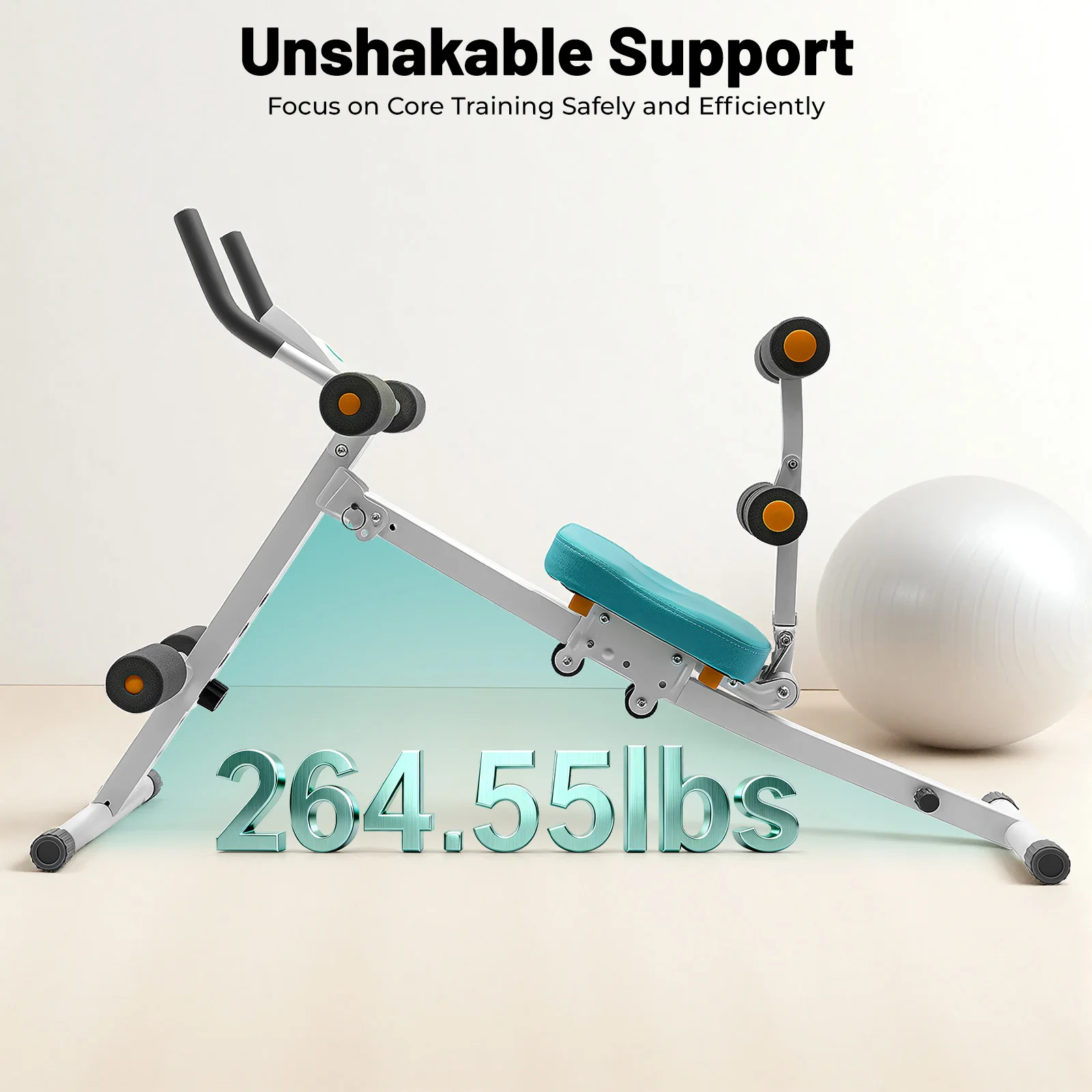 Home Ab Roller Machine Foldable Core Trainer with LCD Display 120kg - close-up detail