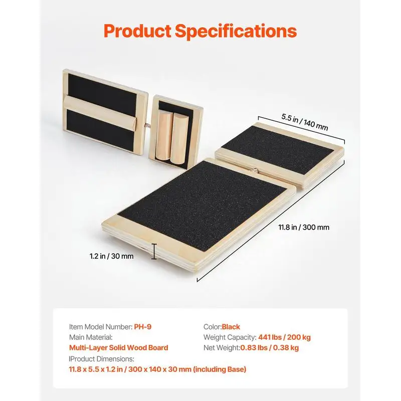 Wooden Wobble Balance Board – Ankle & Foot Strengthening Trainer for Adults - close-up detail