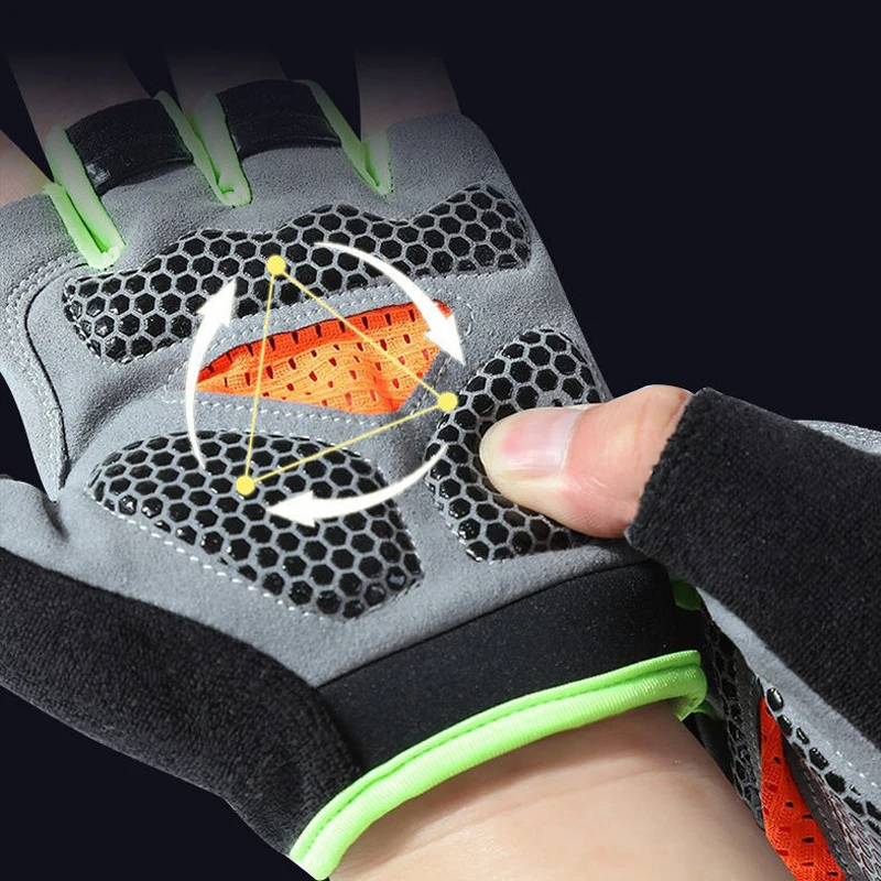 Half-Finger Cycling Gloves – Breathable, Anti-Slip, Shock-Absorbing - in use