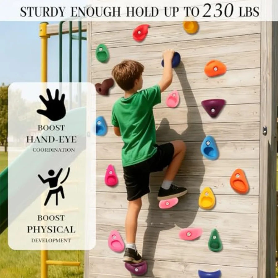 Rock Climbing Holds Set – Wall Grips Kit for Indoor & Outdoor Climbing Walls - alternate view