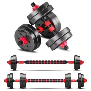 3-in-1 Dumbbell Set 22lb – Barbell & Push-Up Stand Conversion