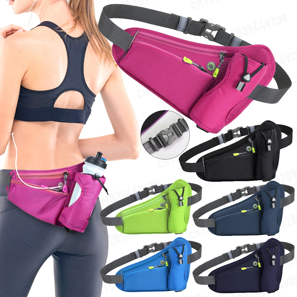 Running Waist Bag with Water Bottle Holder – Hydration Belt for Phone & Keys - close-up detail