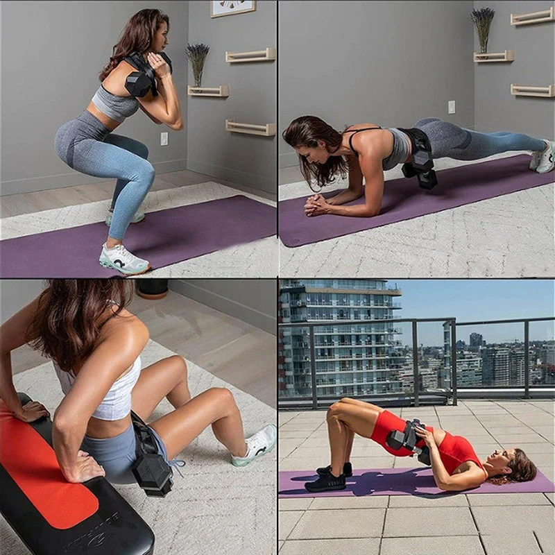 Adjustable Weighted Waist Belt for Home Workouts Dumbbell Training Hip Shaping - color options