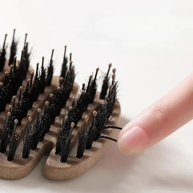 Boar Bristle Hair Comb Hollow Detangling Brush Women Scalp Massage Curly - size and dimensions
